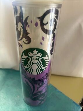 Starbucks Green Logo Purple and Black Decorative Tumbler